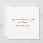 Logo Faux Copper Elegant Hand Lettering Birthday Kaart (Achterkant)