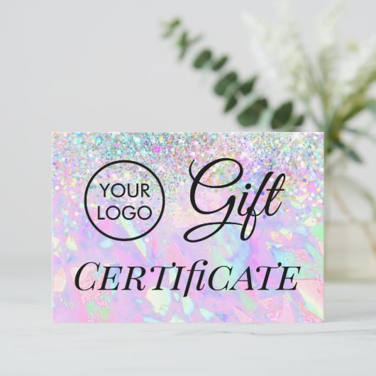 logo faux glitter opal gift (Staand voorkant)