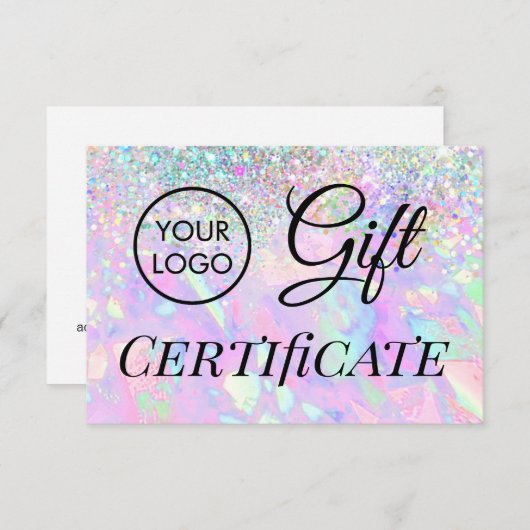 logo faux glitter opal gift (Voorkant / Achterkant)