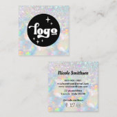 logo faux glitter vierkante visitekaartje (Voorkant / Achterkant)