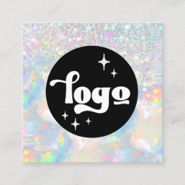 logo faux glitter vierkante visitekaartje