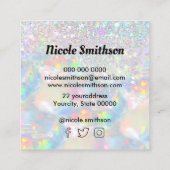 logo faux glitter vierkante visitekaartje (Achterkant)