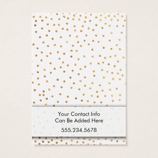 Logo Faux Gold Confetti Earring Holder Display Visitekaartje (Achterkant)
