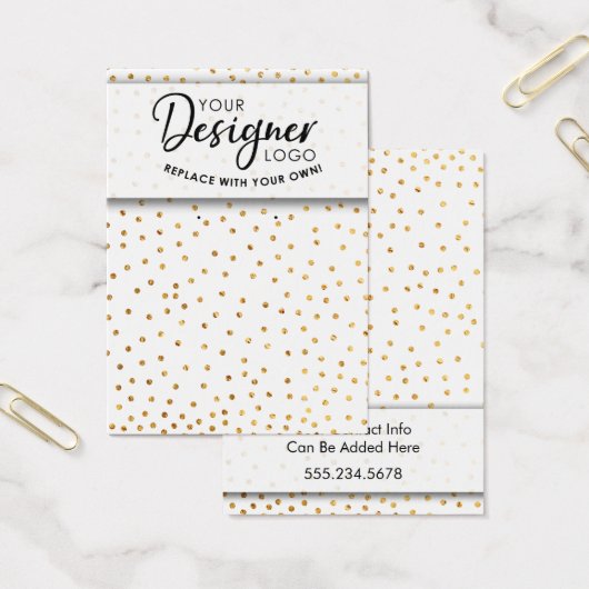 Logo Faux Gold Confetti Earring Holder Display Visitekaartje (Kantoor)