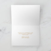 Logo Faux Gold Hand Script Birthday Clean White Kaart (Binnen)