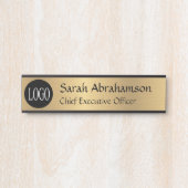 Logo Faux Gold Kantoor-deurbordjes Naam Bord Deurbordje (Voorkant)