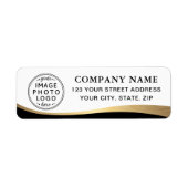 Logo faux gouden gradiënt bedrijfsterugkeeradres etiket (Voorkant)