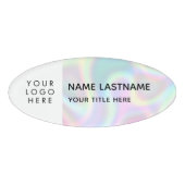 Logo Faux Holographic Simple Moderne Magnet Title Naambadge (Voorkant)