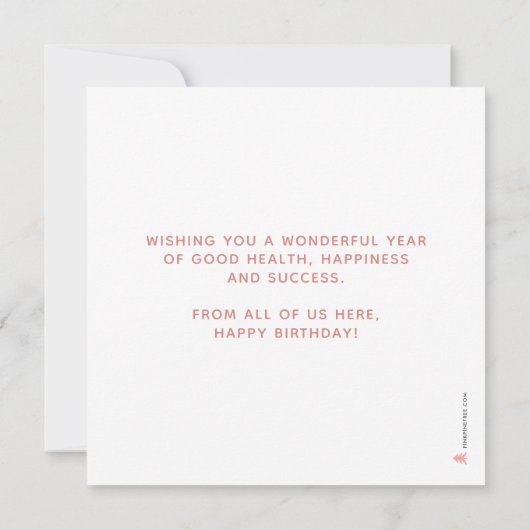 Logo Faux Roos Gold laat donkergrijze verjaardag Kaart (Achterkant)