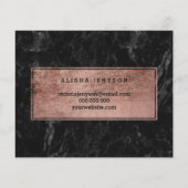 Logo faux roos gouden typografie zwarte marmer flyer (Achterkant)