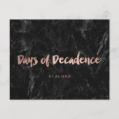 Logo faux roos gouden typografie zwarte marmer flyer (Voorkant)