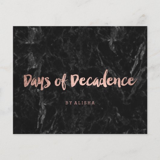 Logo faux roos gouden typografie zwarte marmer flyer (Voorkant)