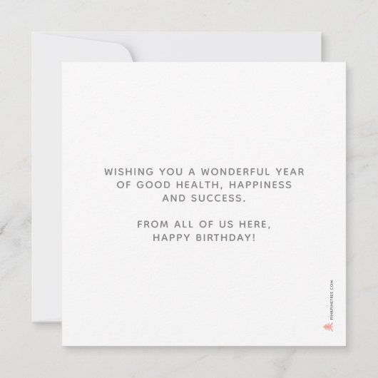 Logo Faux Silver Foil Script Lettering Birthday Kaart (Achterkant)