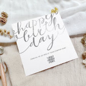 Logo Faux Silver Foil Script Lettering Birthday Kaart