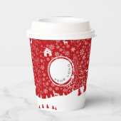 Logo Feestelijke Kerstmis Bedrijf Zakelijk Papieren Bekers (Achterkant)