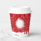 Logo Feestelijke Kerstmis Bedrijf Zakelijk Papieren Bekers (Voorkant)