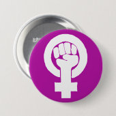 Logo, feminist / feminista, equality / igualidad: ronde button 7,6 cm (Voorkant /achterkant)