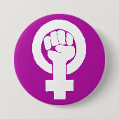 Logo, feminist / feminista, equality / igualidad: ronde button 7,6 cm (Voorkant)