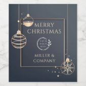 Logo Fijne Kerst Vakantie Zakelijk Modern Wijn Etiket (Enkel label)