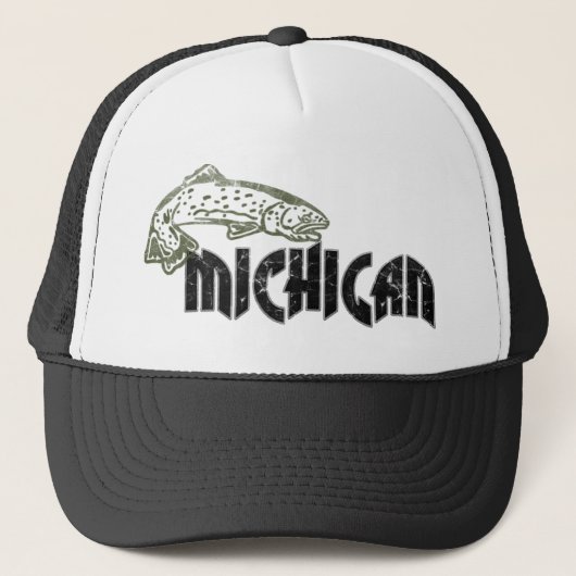  LOGO FISH MICHIGAN TRUCKER PET (Voorkant)