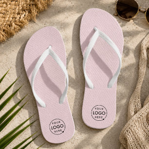 Logo Flip Flops Roze Gebrandmerkte Zwembad Stran
