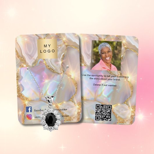 Logo Foto Agaat Opaal Goud Oorbel Sieraden Foto Visitekaartje