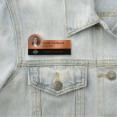 Logo Foto Faux Copper Black Bedrijfsmedewerker Naamplaatje (In situ)