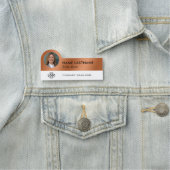 Logo Foto Faux Copper White Bedrijfsmedewerker Naamplaatje (In situ)