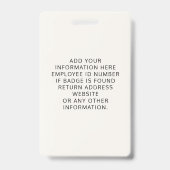 Logo-foto-ID Beige Badge (Achterkant)