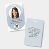 Logo Foto ID Blauw Badge (Voor- en achterkant)