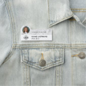 Logo Foto ID Grijs Wit Marmer Modern Business Naamplaatje (In situ)