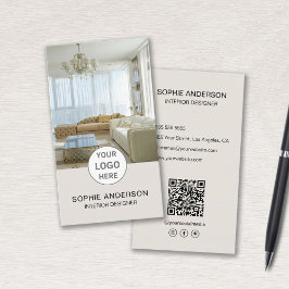 Logo Foto Interieurontwerper QR Social Media Tan Visitekaartje
