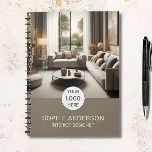 Logo Foto Interieurontwerper Taupe Notitieboek