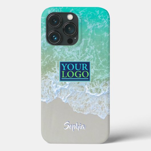 Logo, Foto, Kunst, Zachte Oceaangolven, Script Naa Case-Mate iPhone Case (Achterkant)