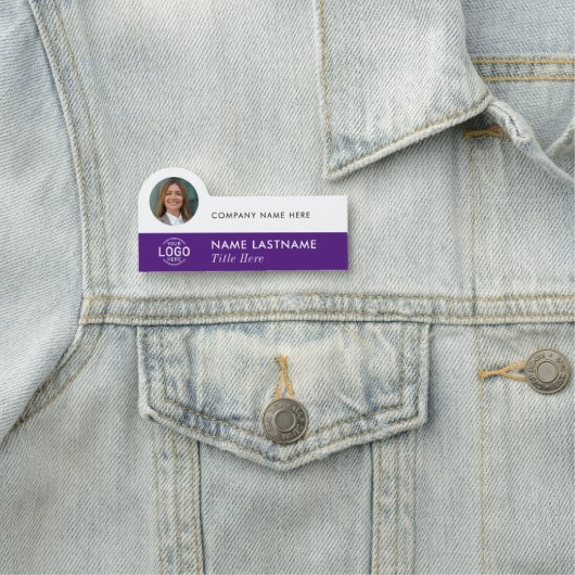 Logo Foto Modern Eenvoudig Paarse Wit Bedrijf Naamplaatje (In situ)