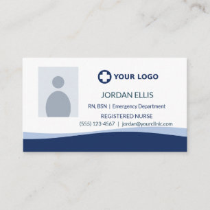 Logo foto Navy Blue verpleegkundige gezondheidszor Visitekaartje