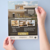 Logo Foto Onroerend goed Open Huis Sjabloon Flyer (Hand)