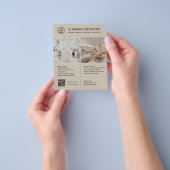 Logo Foto QR Code Schoonmaakdiensten Beige Flyer (Hand)