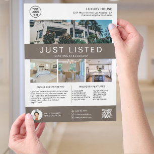 Logo Foto QR-code voor te koop staand huis Flyer