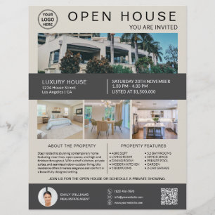 Logo Foto QR Neutraal Open Huis Onroerend Goed Flyer