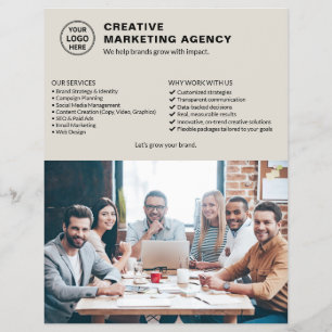 Logo Foto QR Neutral Marketing Bedrijf Flyer