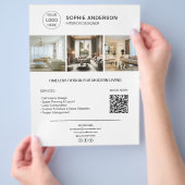 Logo foto QR wit interieurontwerper bedrijf Flyer (Hand)