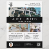 Logo foto QR wit onroerend goed huis te koop Flyer (Voorkant)