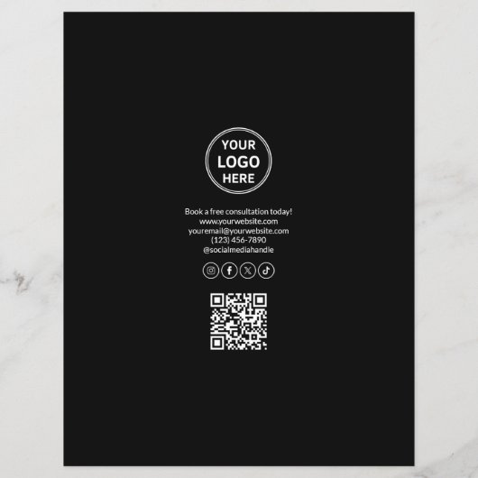 Logo Foto QR Zwart Marketing Creatief Bedrijf Flyer (Achterkant)
