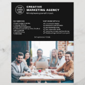 Logo Foto QR Zwart Marketing Creatief Bedrijf Flyer (Voorkant)