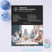 Logo Foto QR Zwart Marketing Creatief Bedrijf Flyer (Enkel)