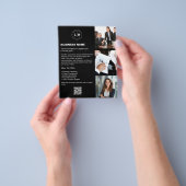 Logo Foto QR Zwart Professioneel Bedrijf Flyer (Hand)