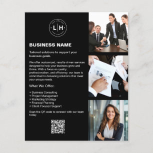 Logo Foto QR Zwart Professioneel Bedrijf Flyer