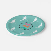  Logo Foto Skiers Skiing Ski Blauwgroen Papieren Bordje (Gekanteld)