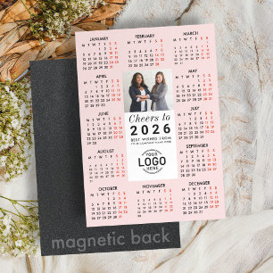 Logo Foto Soft Blush Agenda 2026 Magnetische Kaart Uitnodiging